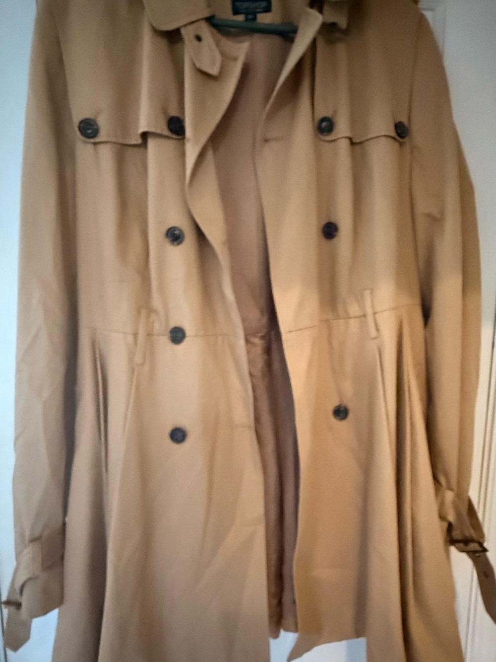 Topshop Tan Trench Coat with Button and Belt Detail